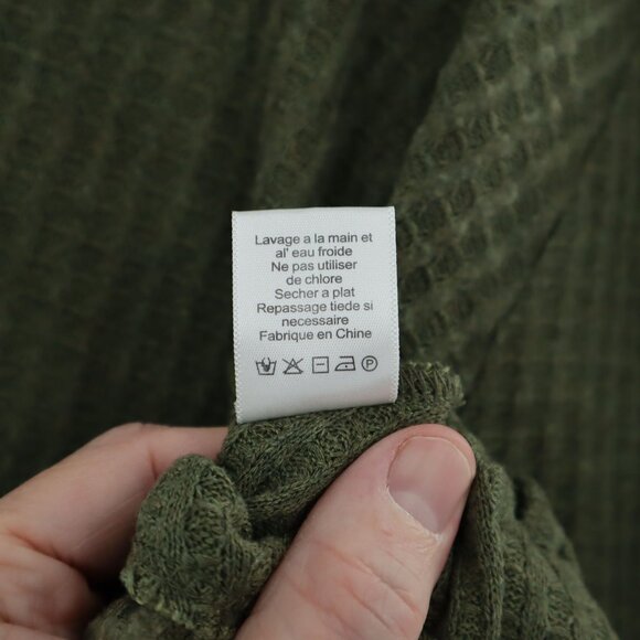 COPY - H By Bordeaux Waffle Knit Sweater Women SM Green Oversized Boxy Lagenloo… - Picture 3 of 8